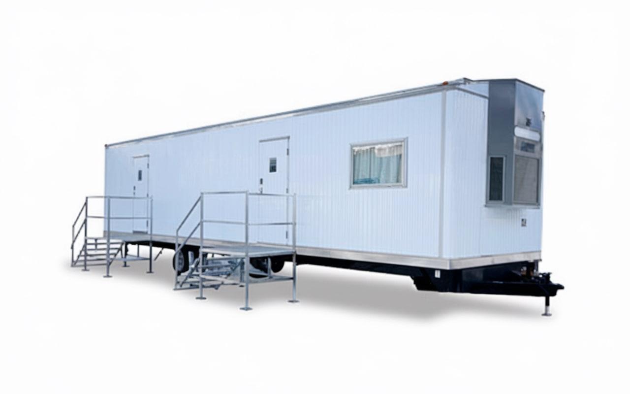 office trailers can include amenities such as heating, air conditioning, and restroom facilities